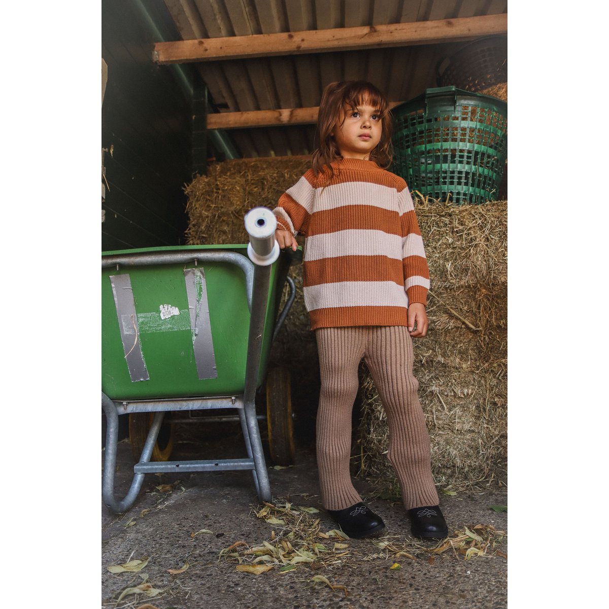 Scarlett Gebreide Kinderbroek – Warm Ribkatoen