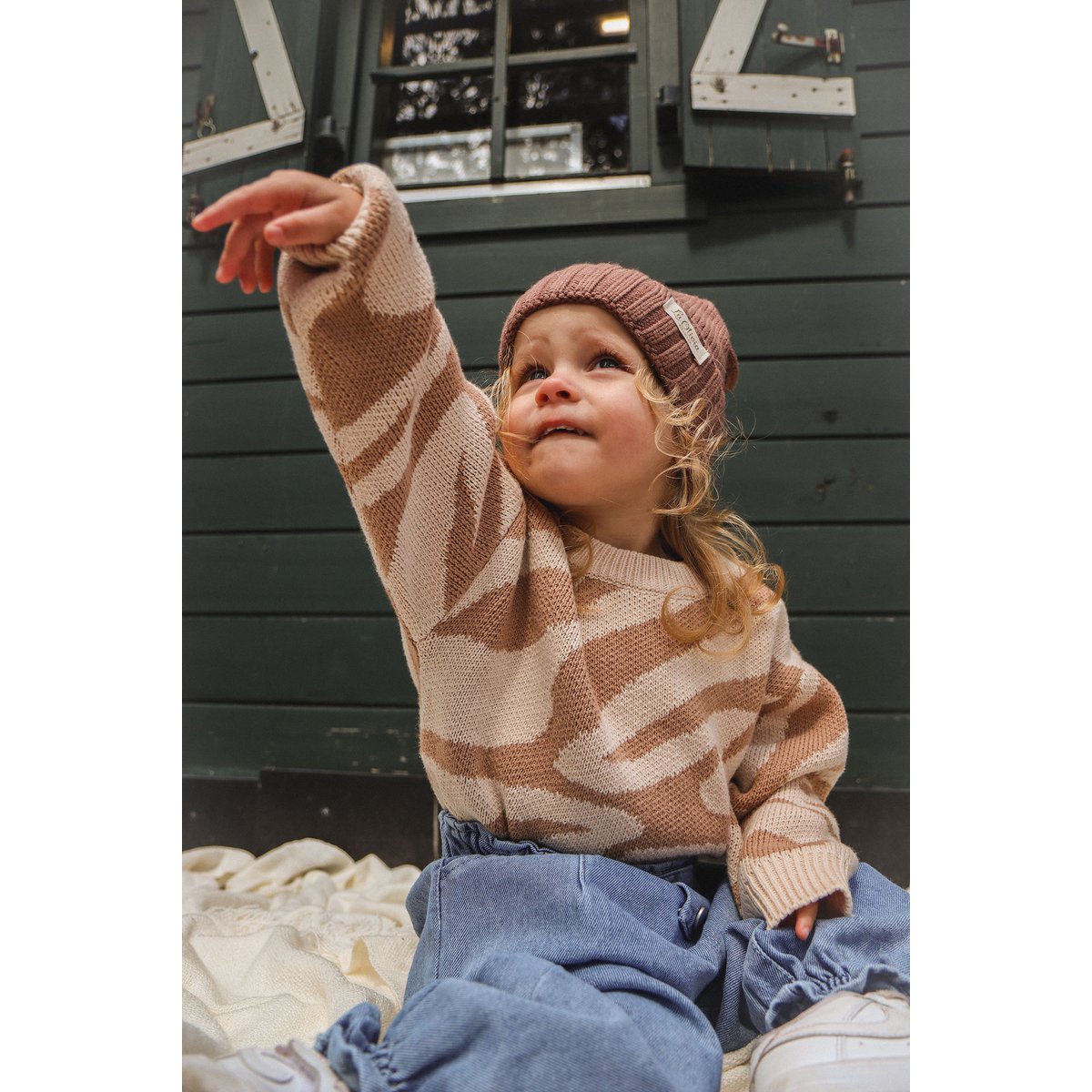 Darcy Unisex Gebreide Kindertrui met Zebraprint