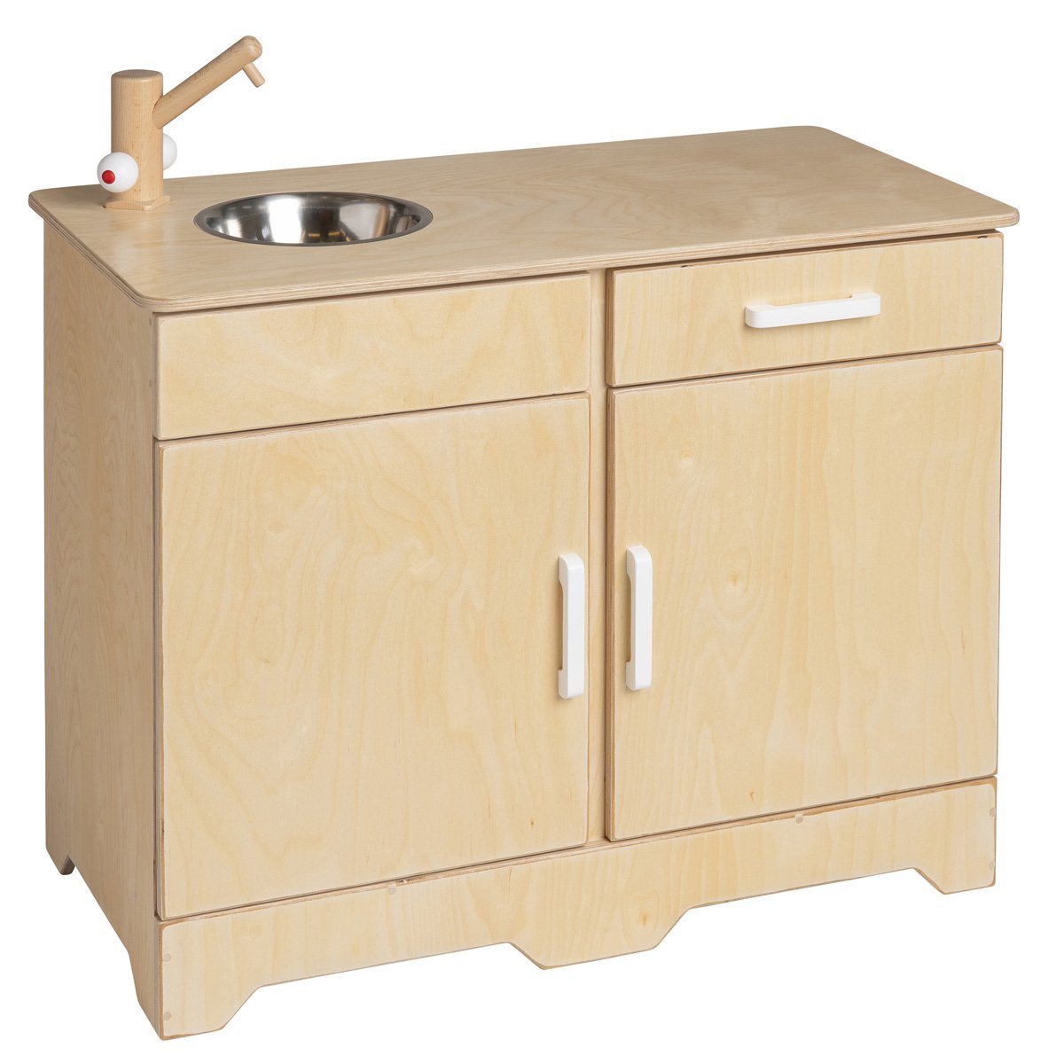 Van Dijk Toys houten speelkeuken naturel-wit | 77 cm