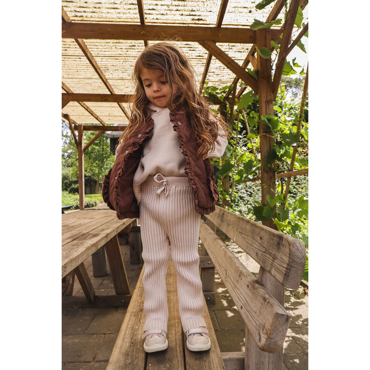 Scarlett Gebreide Kinderbroek – Warm Ribkatoen