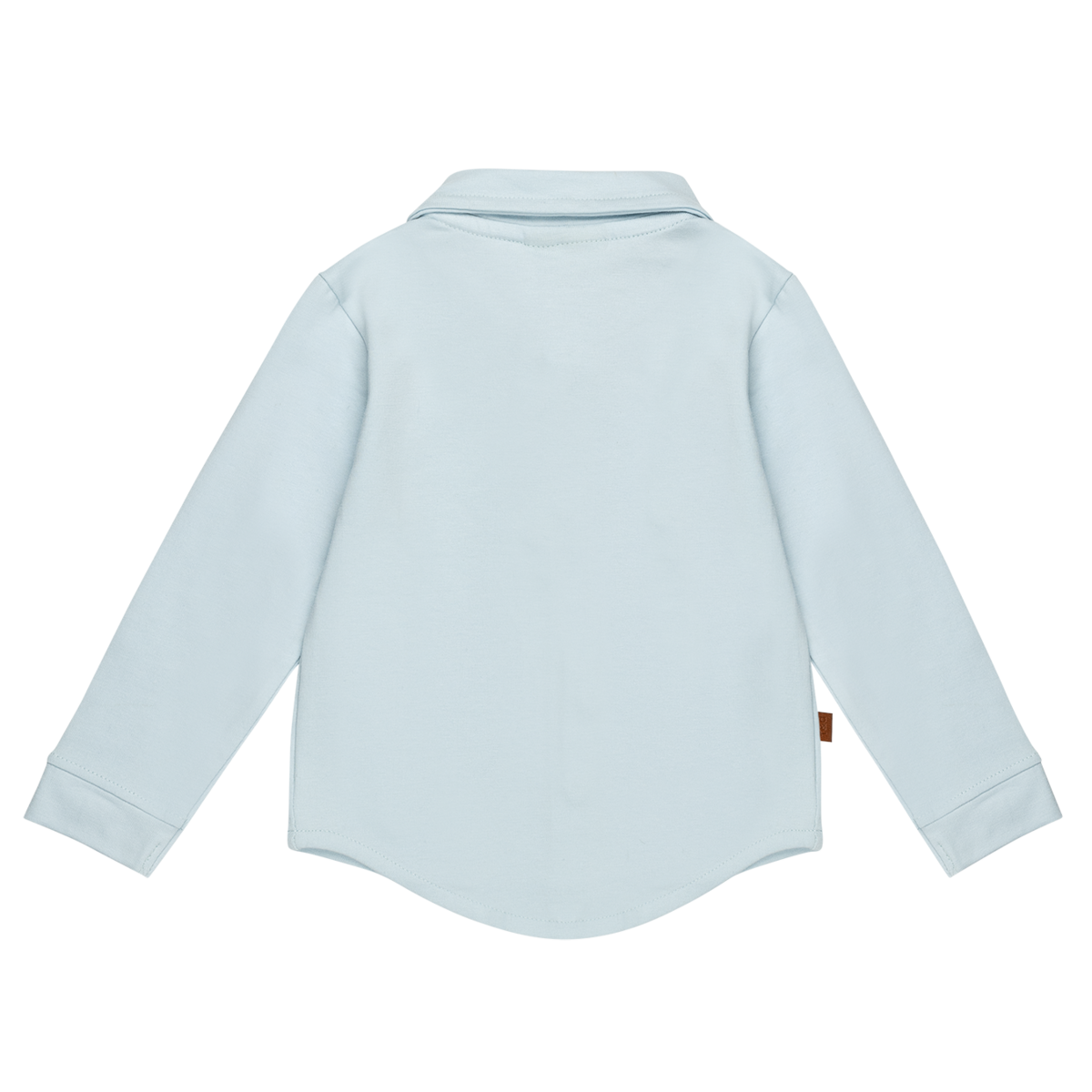 Kraag en knoopjes van de kinderpolo babyblauw