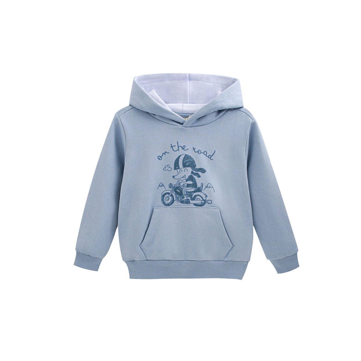Geborstelde Kinderhoodie met Print op de Voorkant – 2-6 jaar