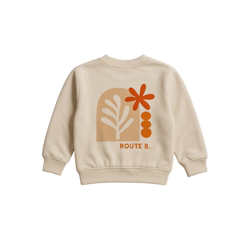 Sweater Route B in beige van zacht katoen