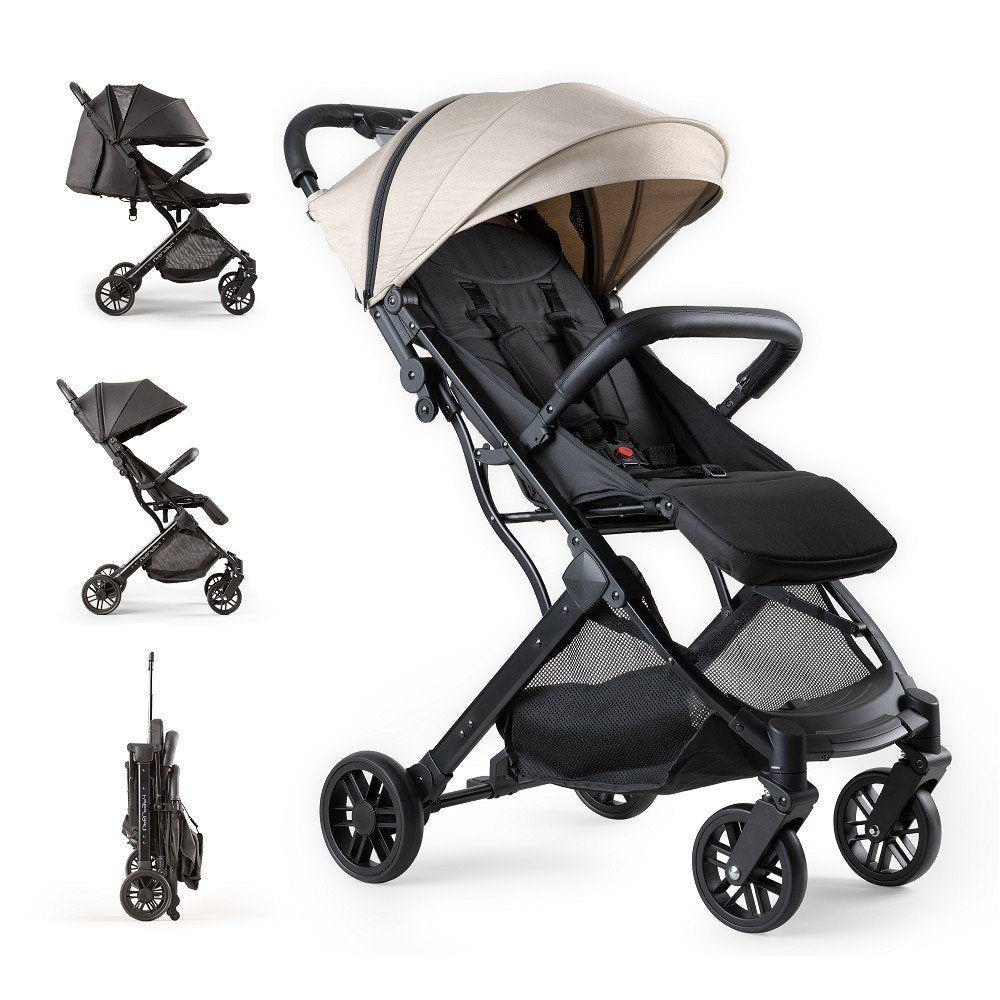 Interbaby Minimum Space Plus wandelwagen in beige, zijaanzicht