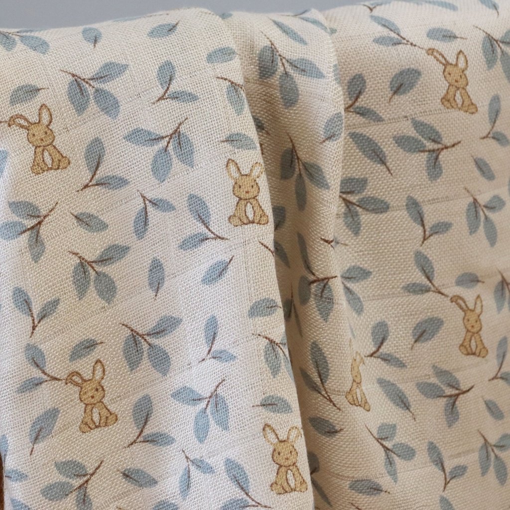 Nuuroo bamboe mousseline doekjes Bunny Leaf | 2 stuks