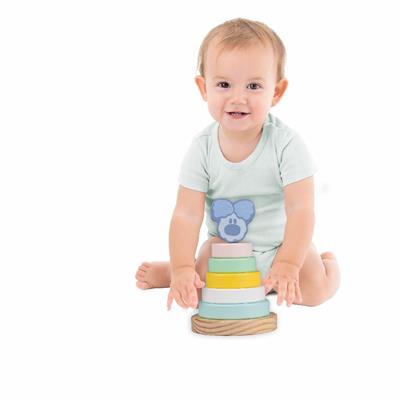 Woezel en Pip houten ringpiramide stapeltoren
