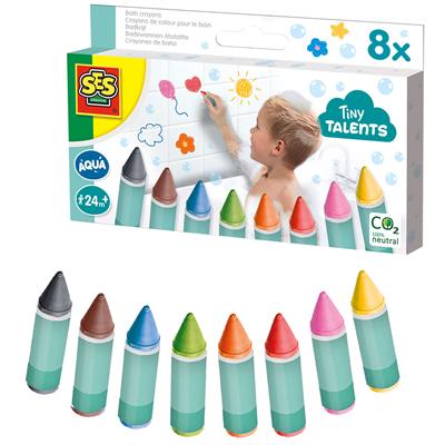 SES Tiny Talents badkrijt kleuren in bad, 8 stuks