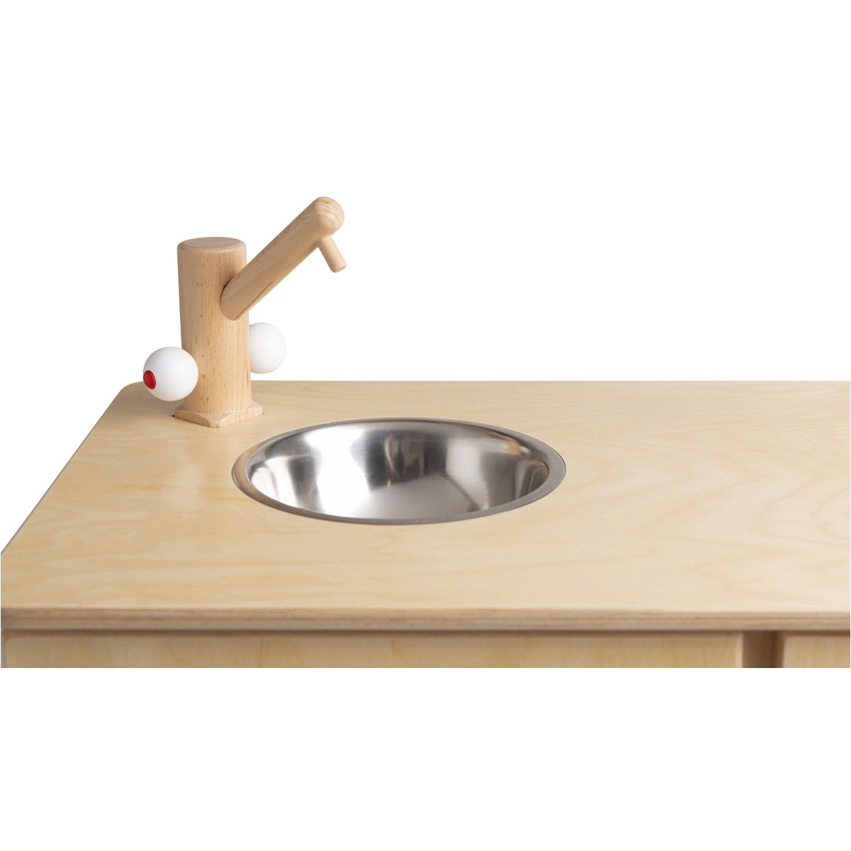 Van Dijk Toys houten speelkeuken naturel-wit | 77 cm