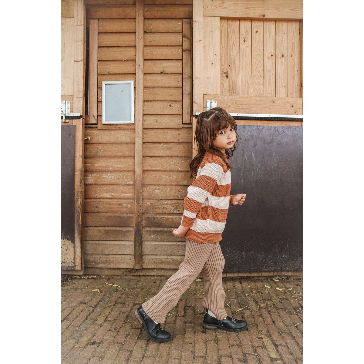 Scarlett Gebreide Kinderbroek – Warm Ribkatoen