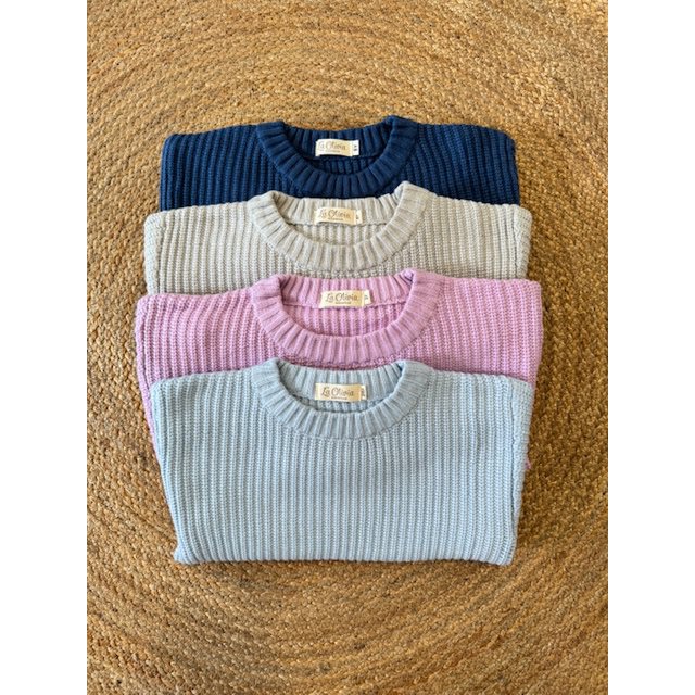 Lea Unisex Gebreide Kindertrui met Ronde Hals