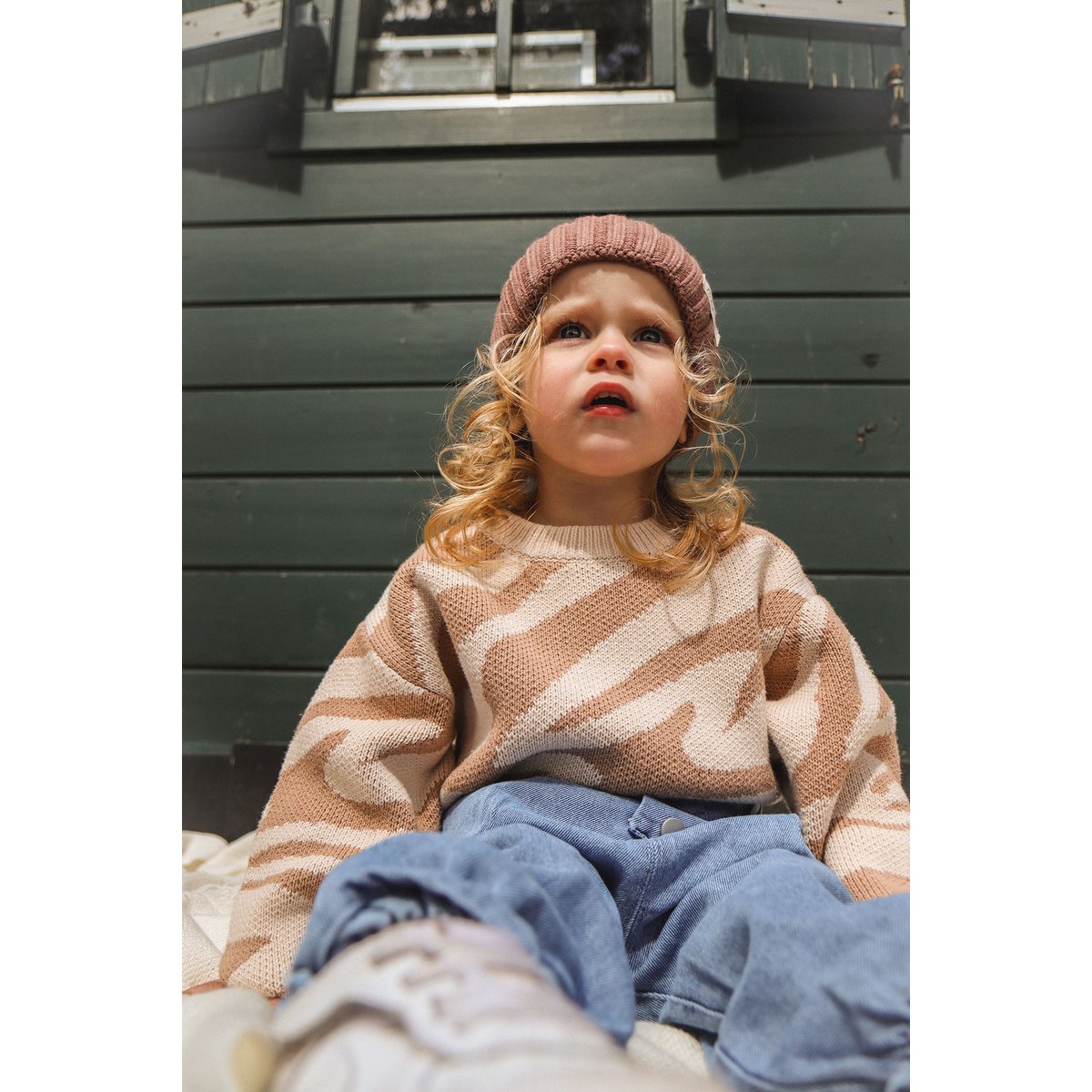Darcy Unisex Gebreide Kindertrui met Zebraprint