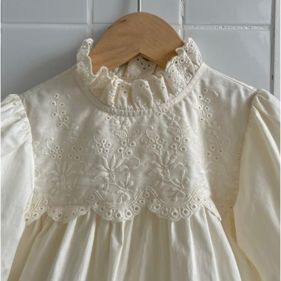 Witte Baby Bloomer met Puntkraagje van Biologisch Katoen