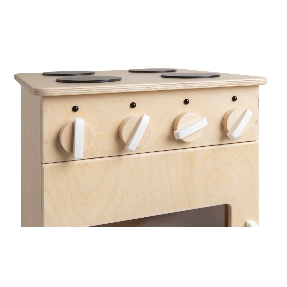 Van Dijk Toys houten speelfornuis naturel-wit