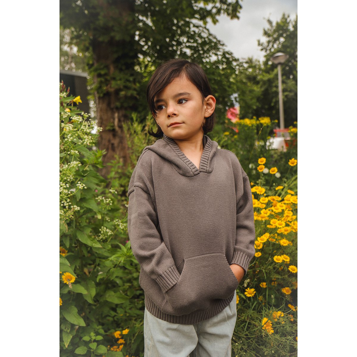 Alfie Gebreide Unisex Kinderhoodie van Katoen