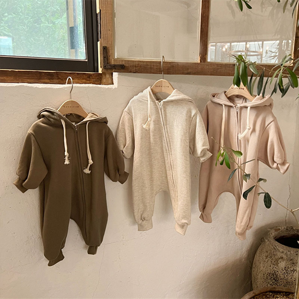 Baby Jumpsuit met Rits en Capuchon