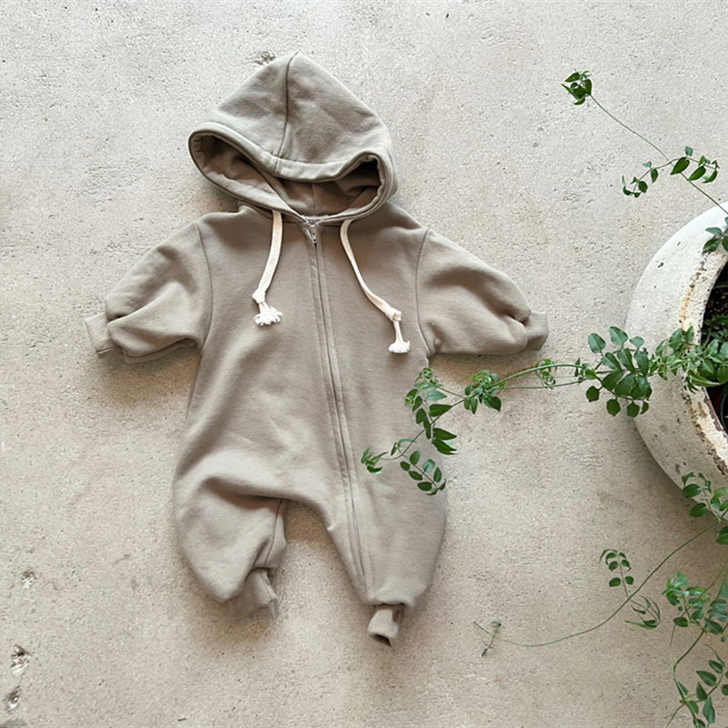 Baby Jumpsuit met Rits en Capuchon