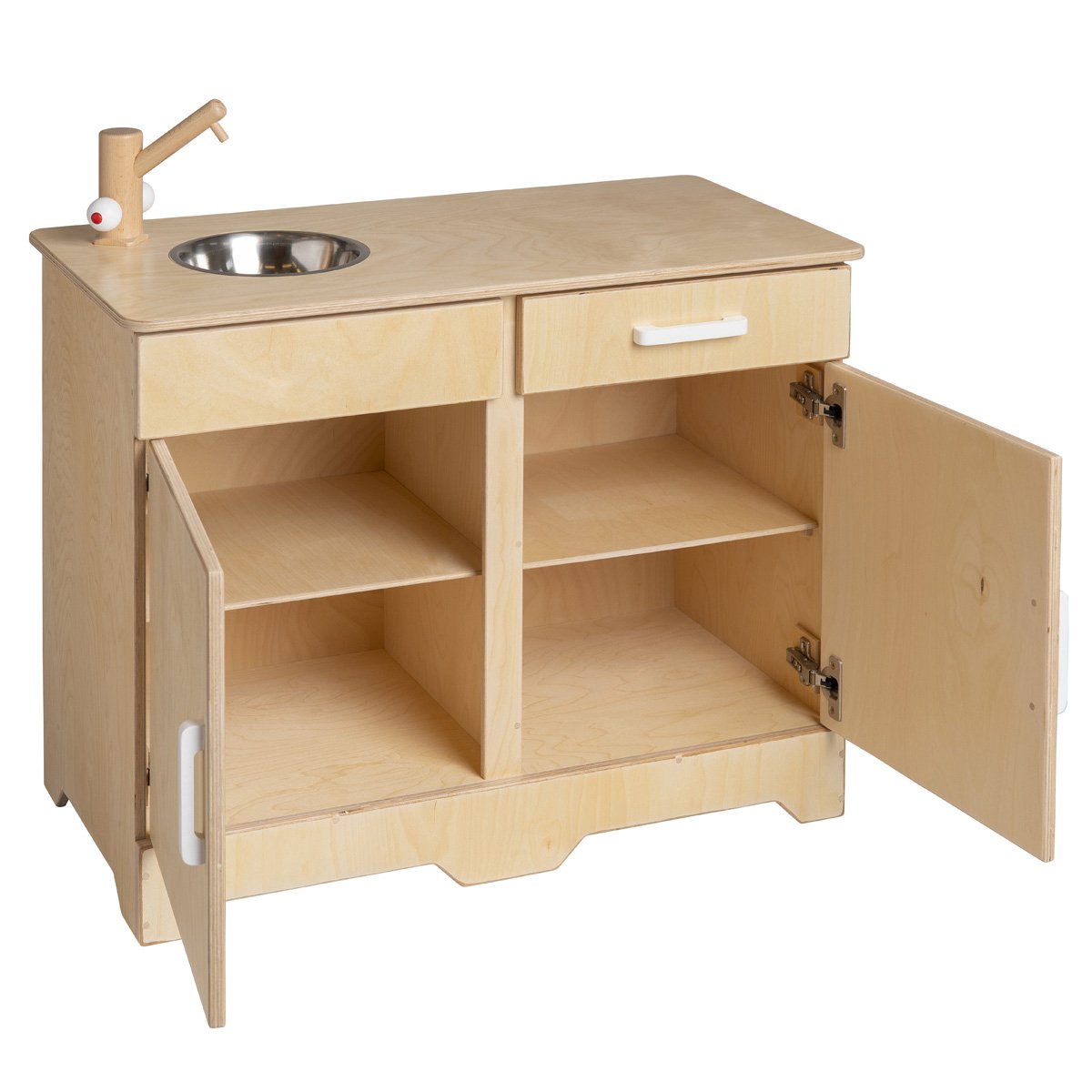 Van Dijk Toys houten speelkeuken naturel-wit | 77 cm