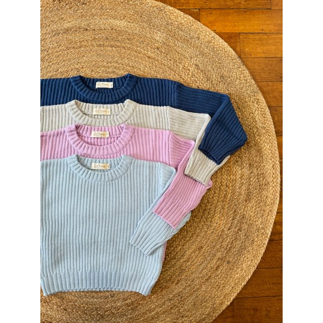 Lea Unisex Gebreide Kindertrui met Ronde Hals