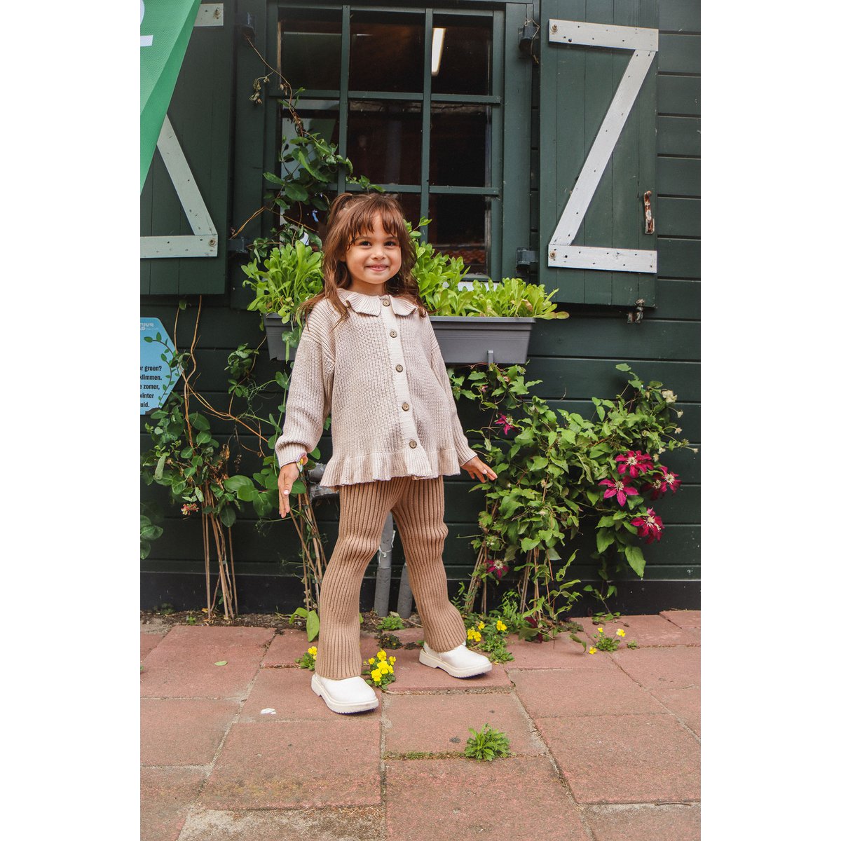 Scarlett Gebreide Kinderbroek – Warm Ribkatoen