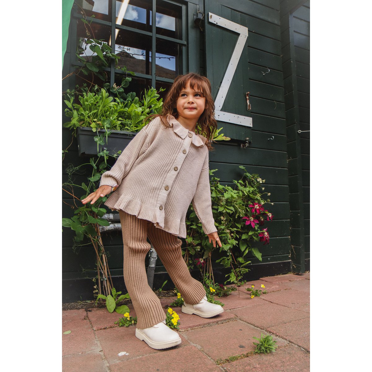 Scarlett Gebreide Kinderbroek – Warm Ribkatoen