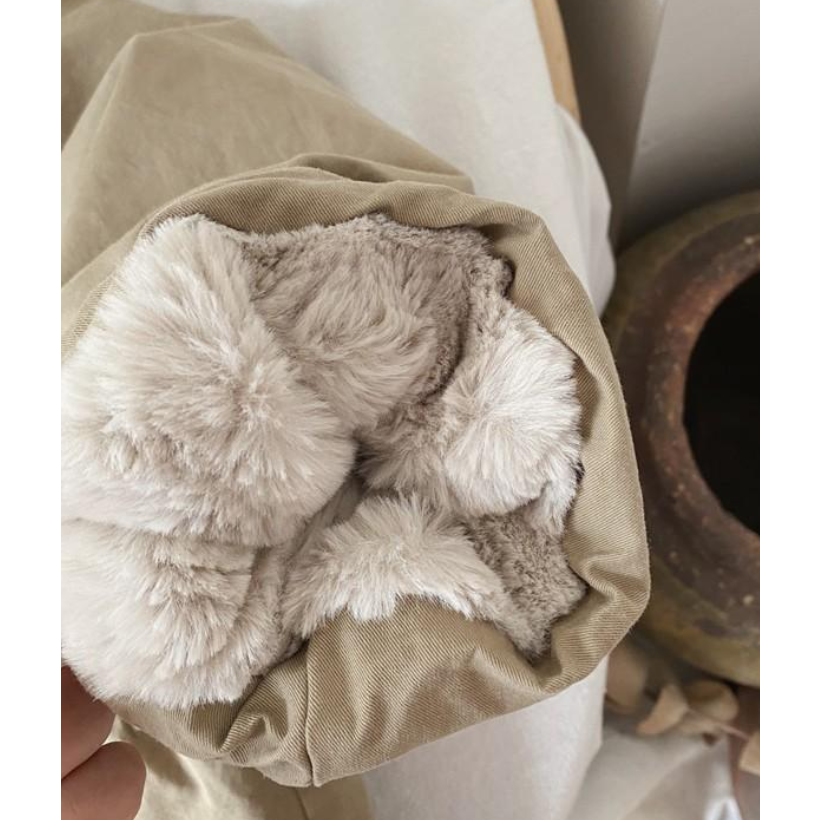 FOREST Warme Kinderjas met Vegan Imitatiebont – Beige
