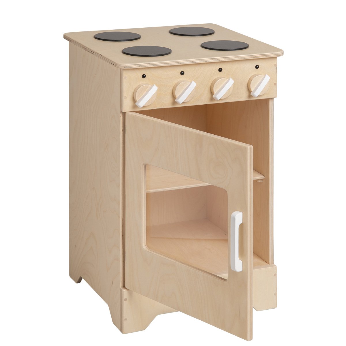 Van Dijk Toys houten speelfornuis naturel-wit