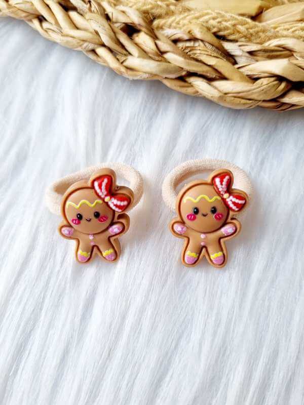 Mini-haarelastiekjes Gingerbread girl | 2 stuks