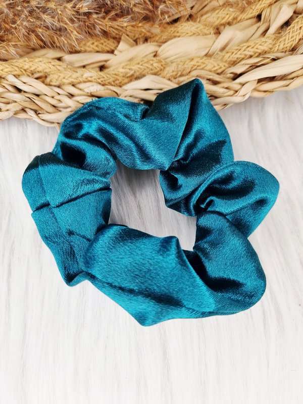 Luxe satijnen scrunchie Emerald