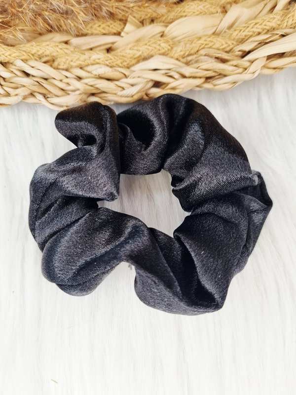 Luxe satijnen scrunchie zwart