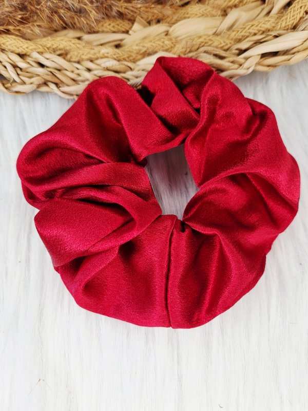 Luxe satijnen scrunchie bordeaux