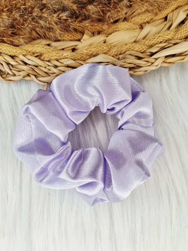 satijnen scrunchie lila