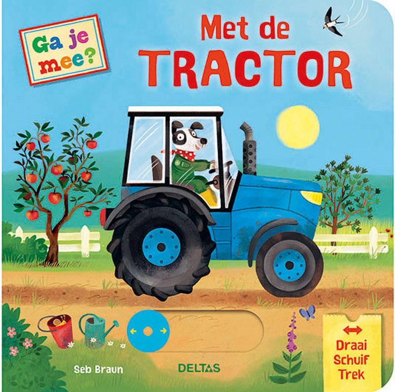 Binnenpagina met schuifelementen van het tractorboekje