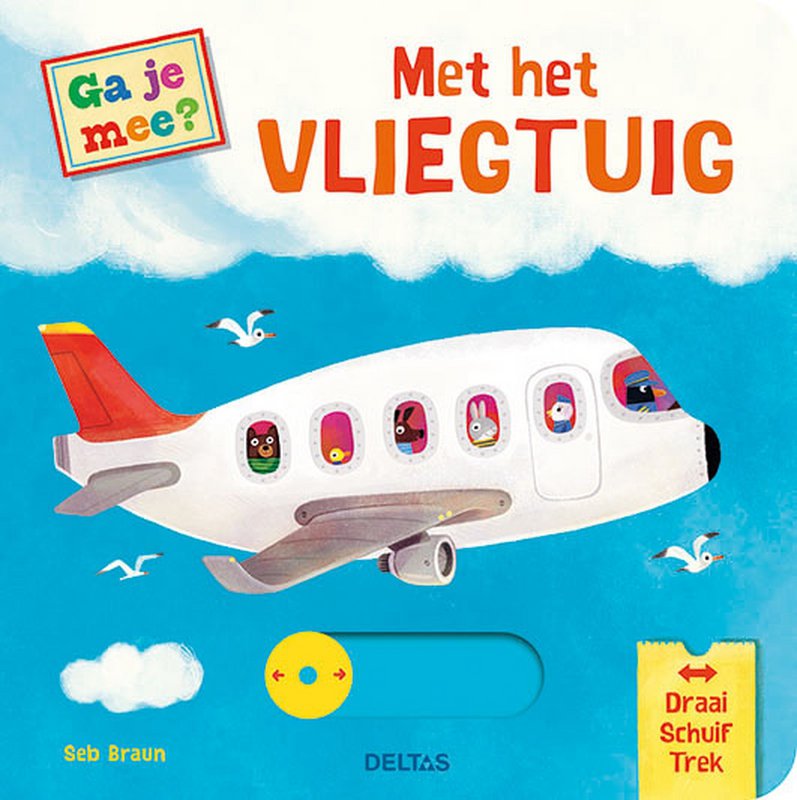 Kleuter leest het vliegtuigboekje