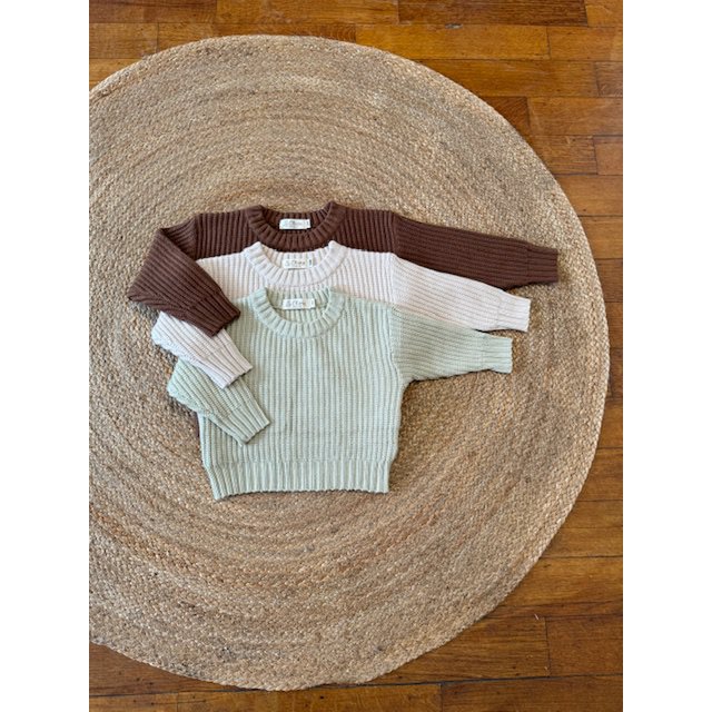 Lea Unisex Gebreide Kindertrui met Ronde Hals