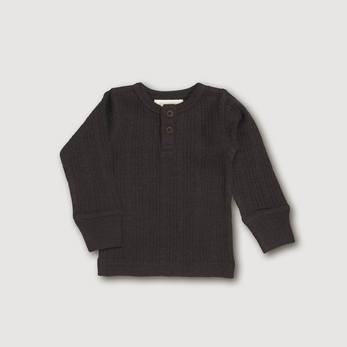 Henley Top Wollen Ribstof Storm