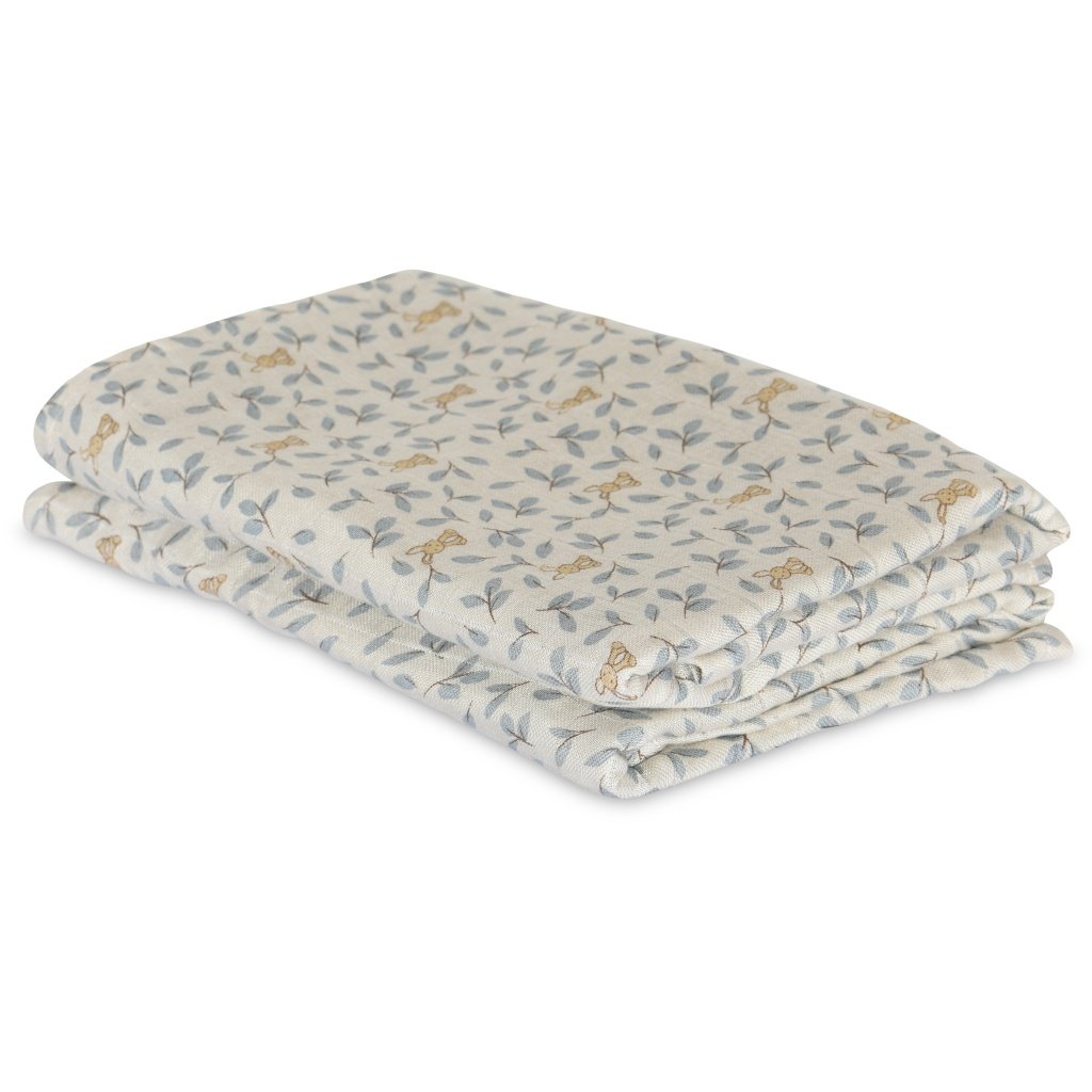 Nuuroo bamboe mousseline doekjes Bunny Leaf | 2 stuks