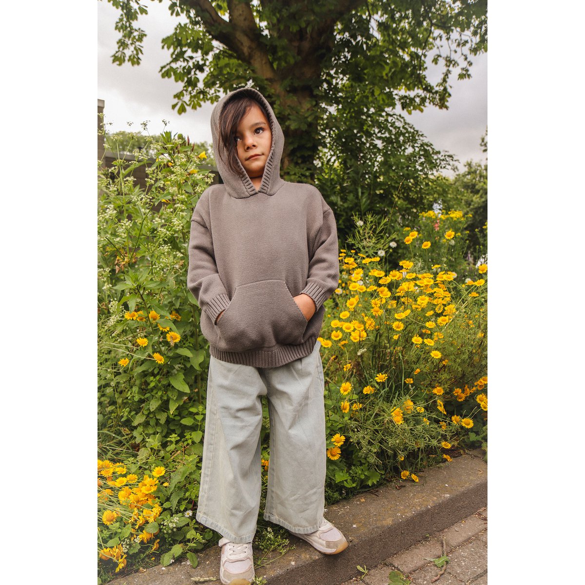 Alfie Gebreide Unisex Kinderhoodie van Katoen