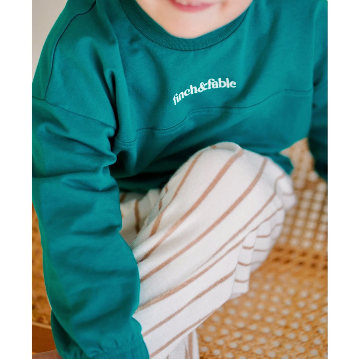 Kindersweater van Biologisch Katoen Fleece – Matcha