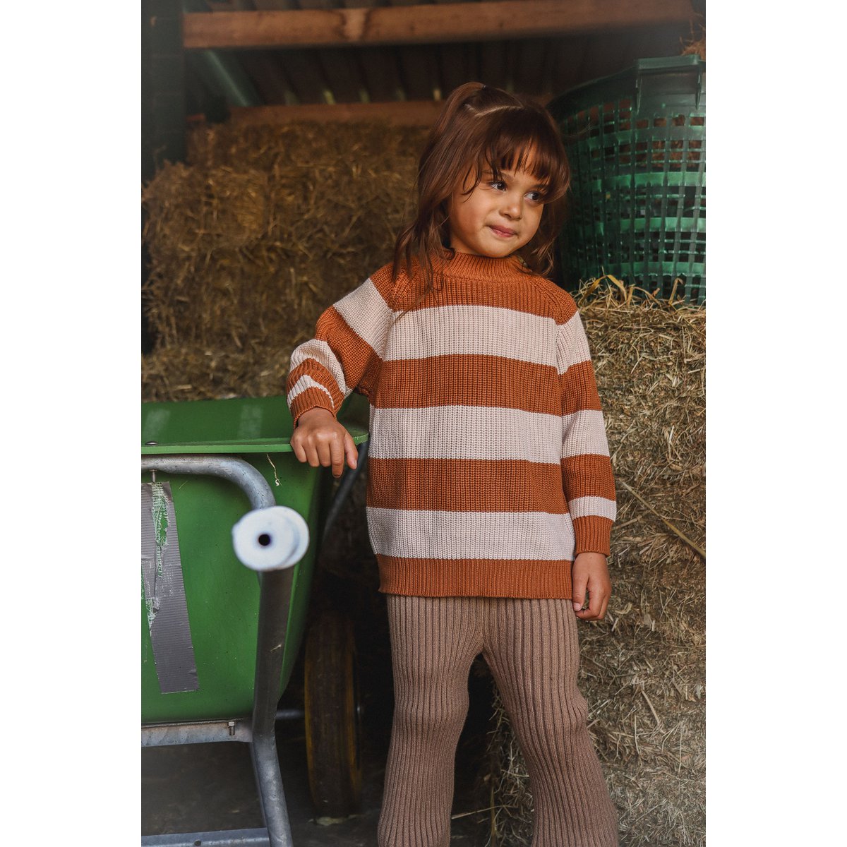 Scarlett Gebreide Kinderbroek – Warm Ribkatoen