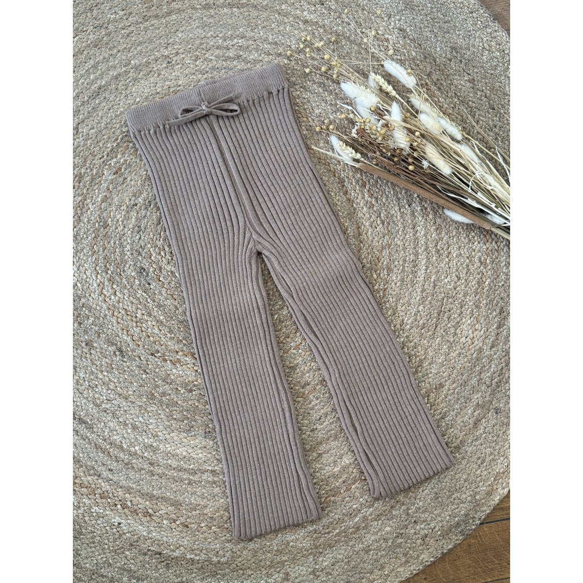 Scarlett Gebreide Kinderbroek – Warm Ribkatoen