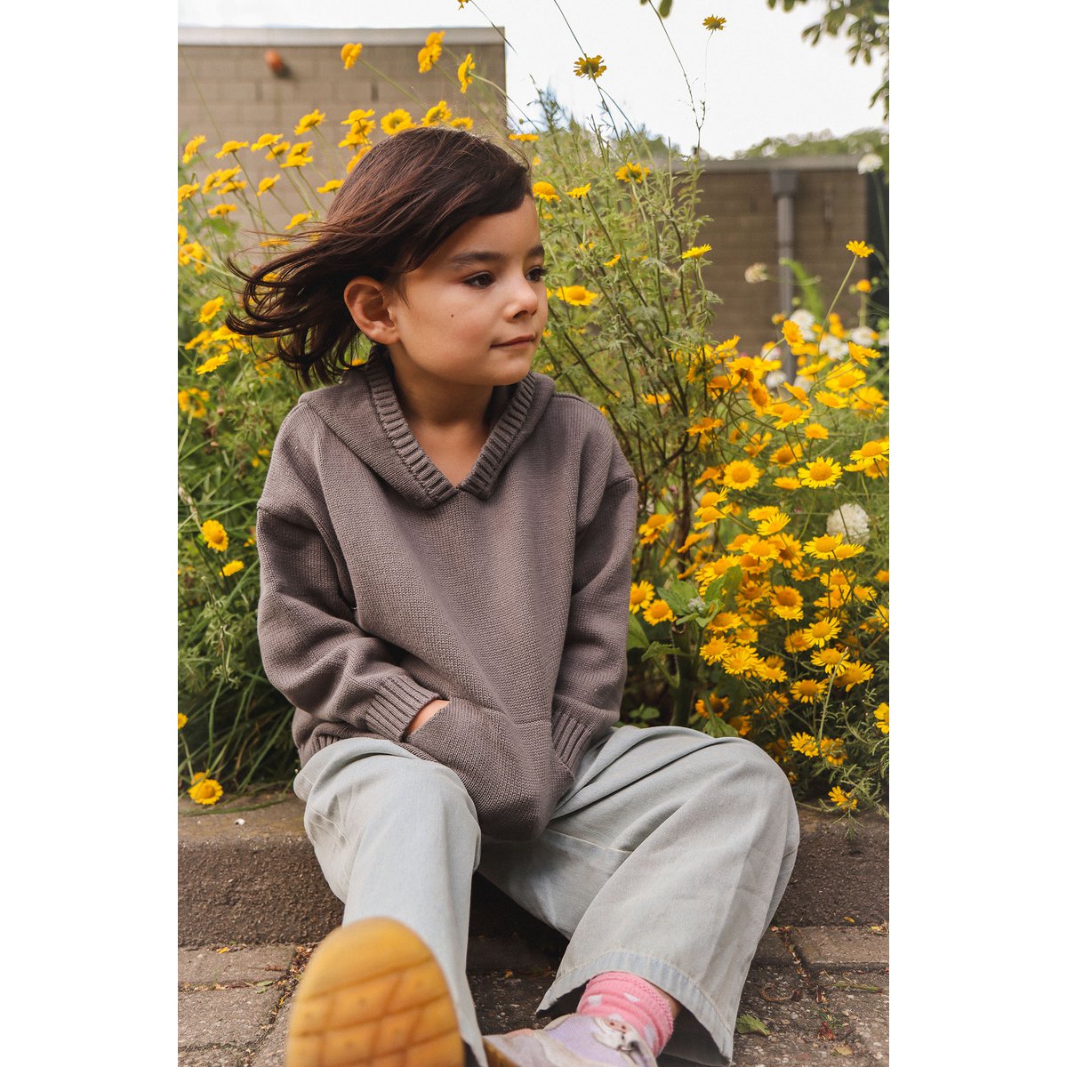 Alfie Gebreide Unisex Kinderhoodie van Katoen