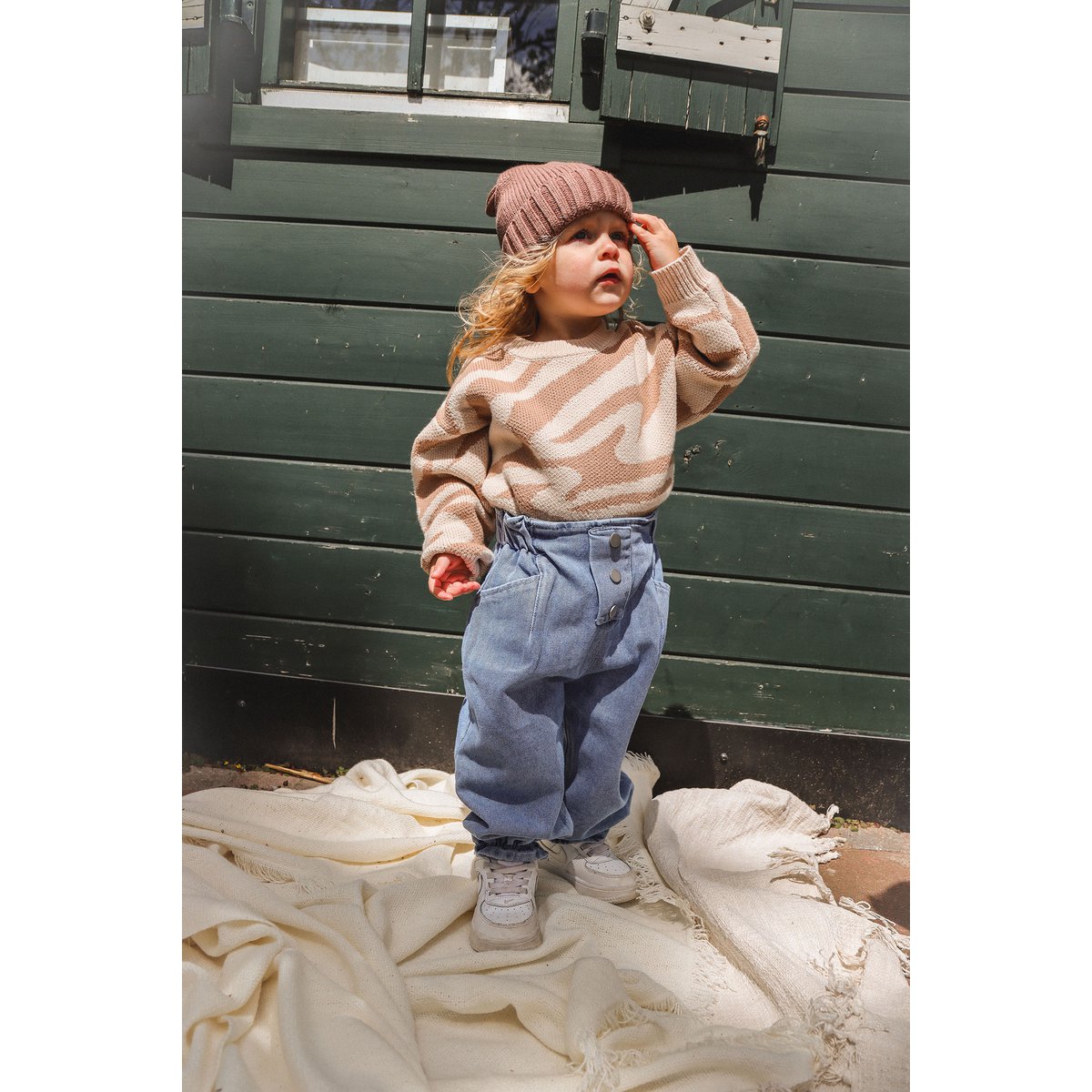 Darcy Unisex Gebreide Kindertrui met Zebraprint