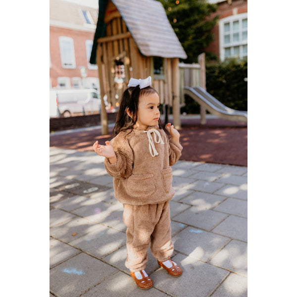 Bobo Sweaterset voor Kinderen – Hoodie en Broek, Lichtbruin