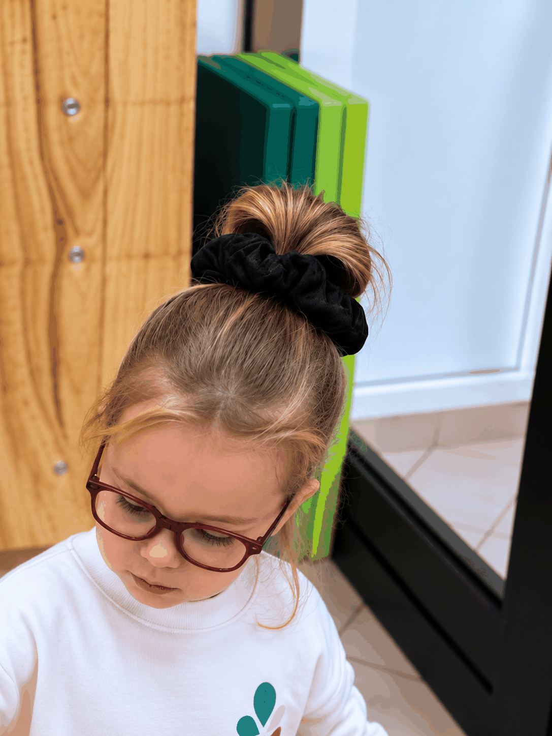 Luxe satijnen scrunchie zwart