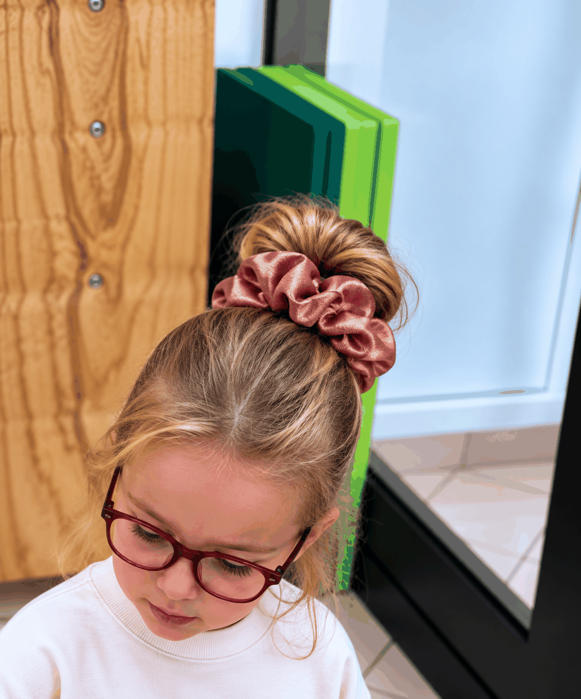 Luxe satijnen scrunchie Woodchuck