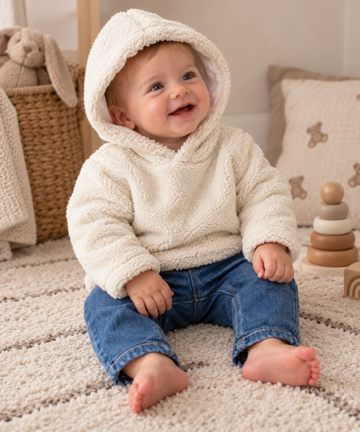 Hoodie Teddy Natural