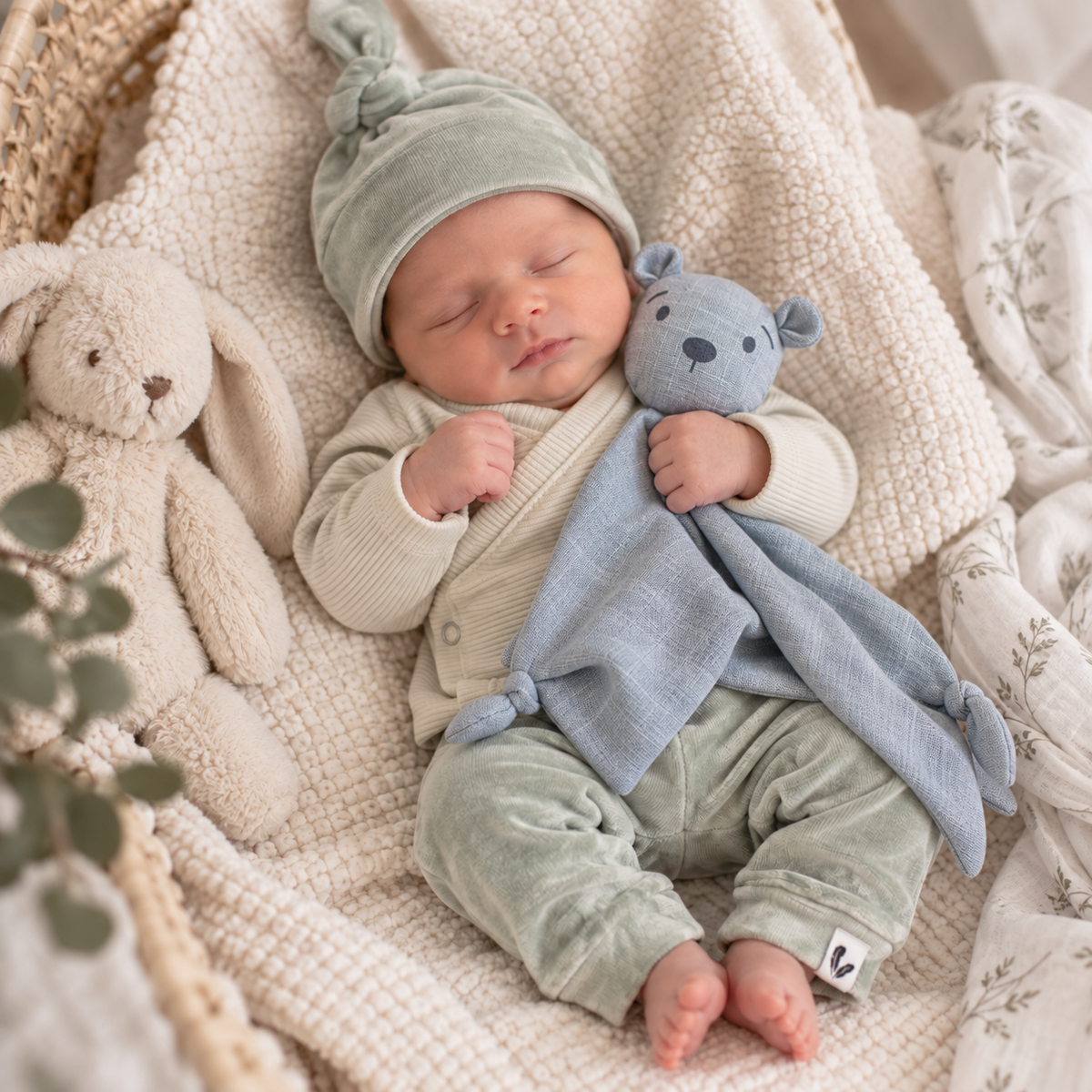 Robin teddy knuffeldoekje van bamboe