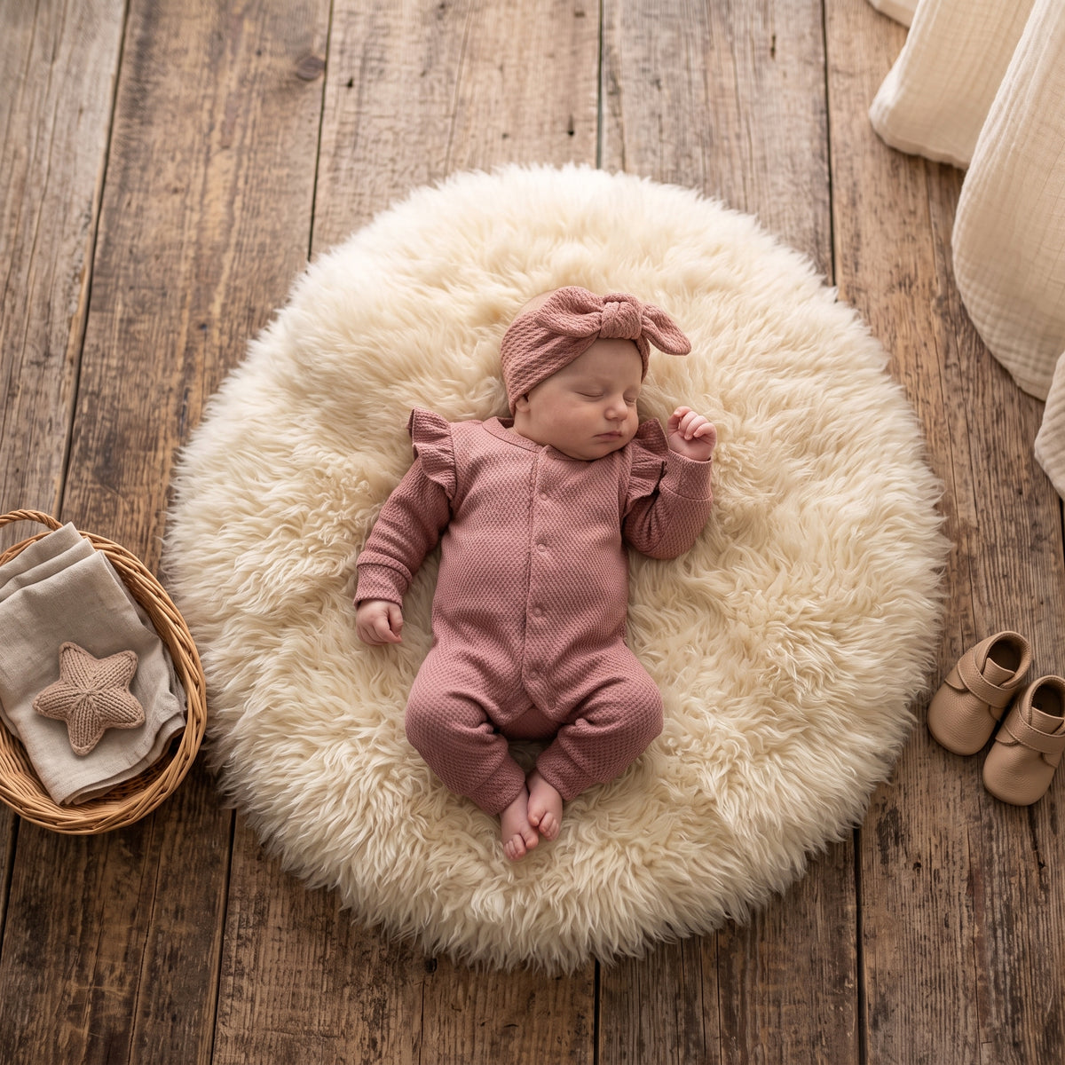 Boxpakje Ruffle Cable Clay Pink met haarbandje