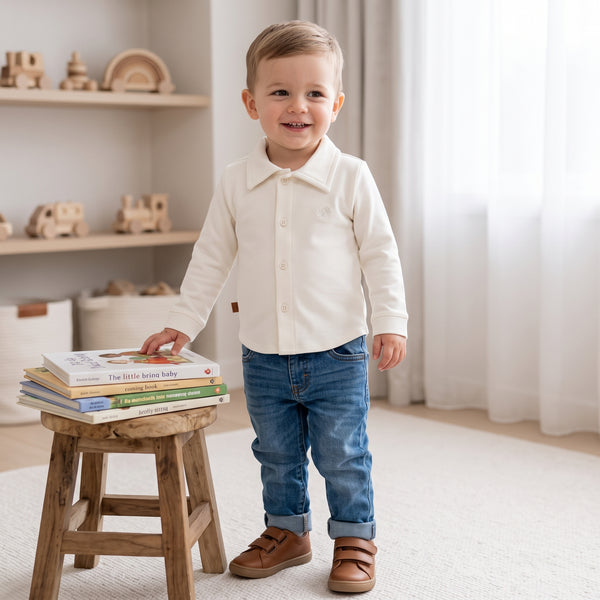 Blouse Kids Wit | Tijdloos & Comfortabel | 95% Katoen | Esjalynn Kids
