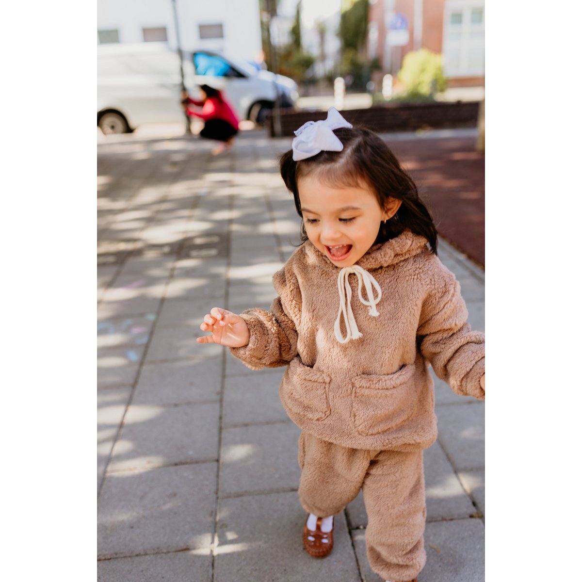 Bobo Sweaterset voor Kinderen – Hoodie en Broek, Lichtbruin